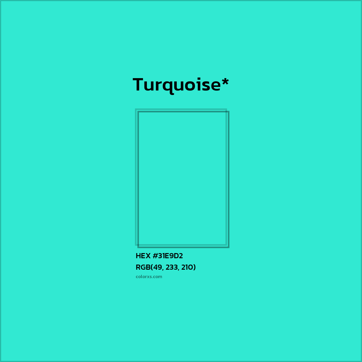 HEX #31E9D2 Color Name, Color Code, Palettes, Similar Paints, Images