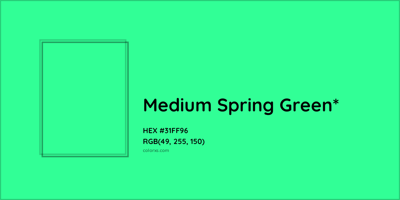 HEX #31FF96 Color Name, Color Code, Palettes, Similar Paints, Images