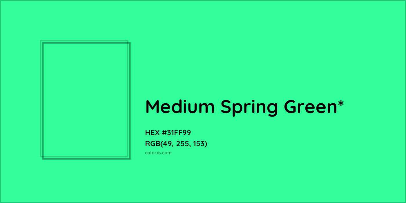 HEX #31FF99 Color Name, Color Code, Palettes, Similar Paints, Images