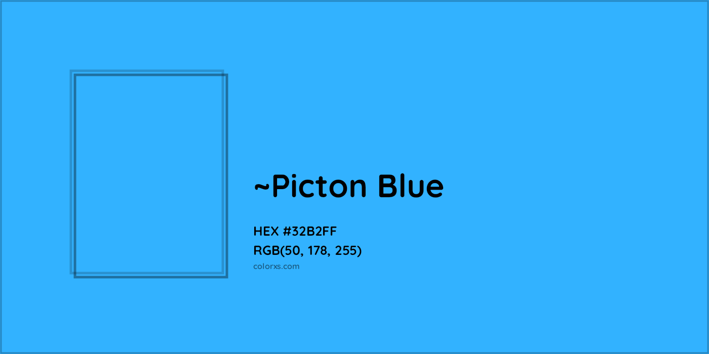 HEX #32B2FF Color Name, Color Code, Palettes, Similar Paints, Images