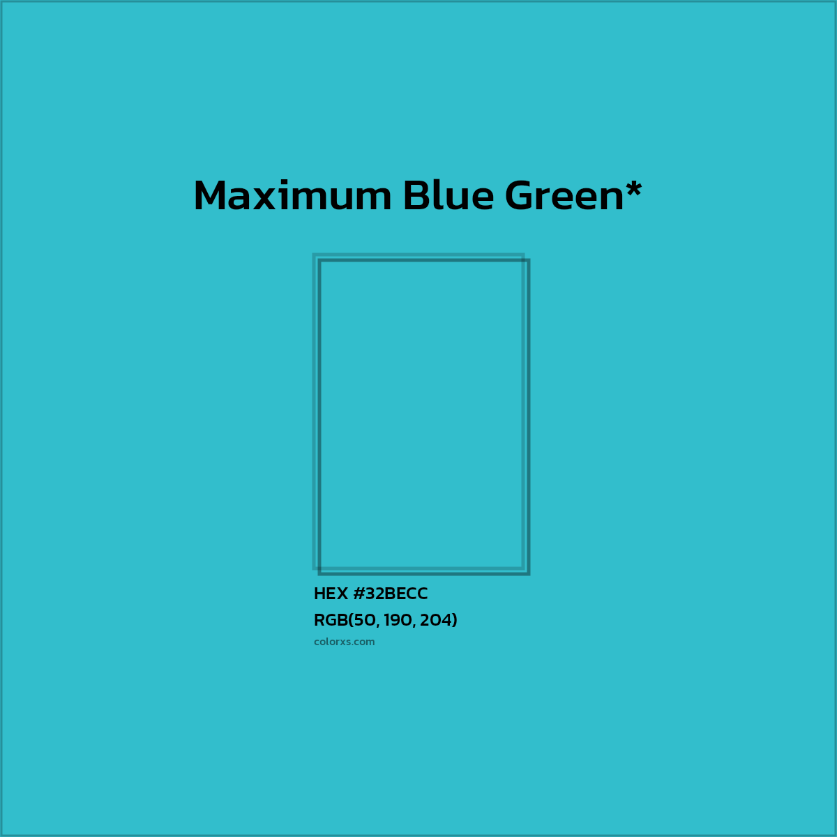 HEX #32BECC Color Name, Color Code, Palettes, Similar Paints, Images