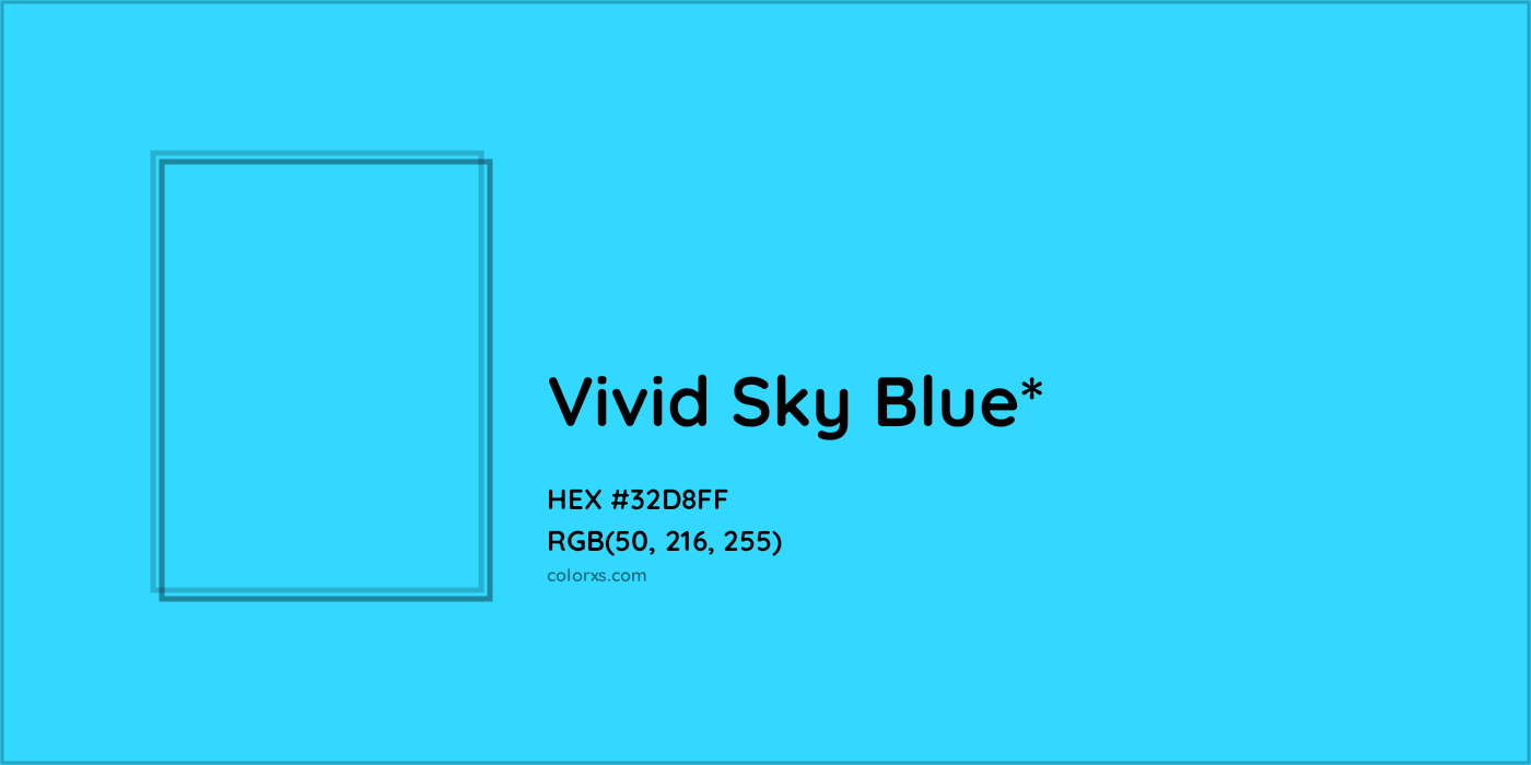 HEX #32D8FF Color Name, Color Code, Palettes, Similar Paints, Images