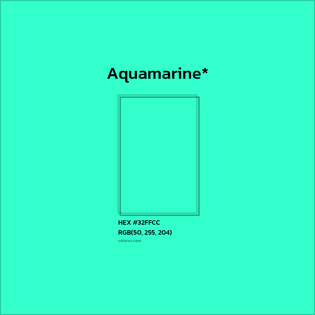 HEX #32FFCC Color Name, Color Code, Palettes, Similar Paints, Images