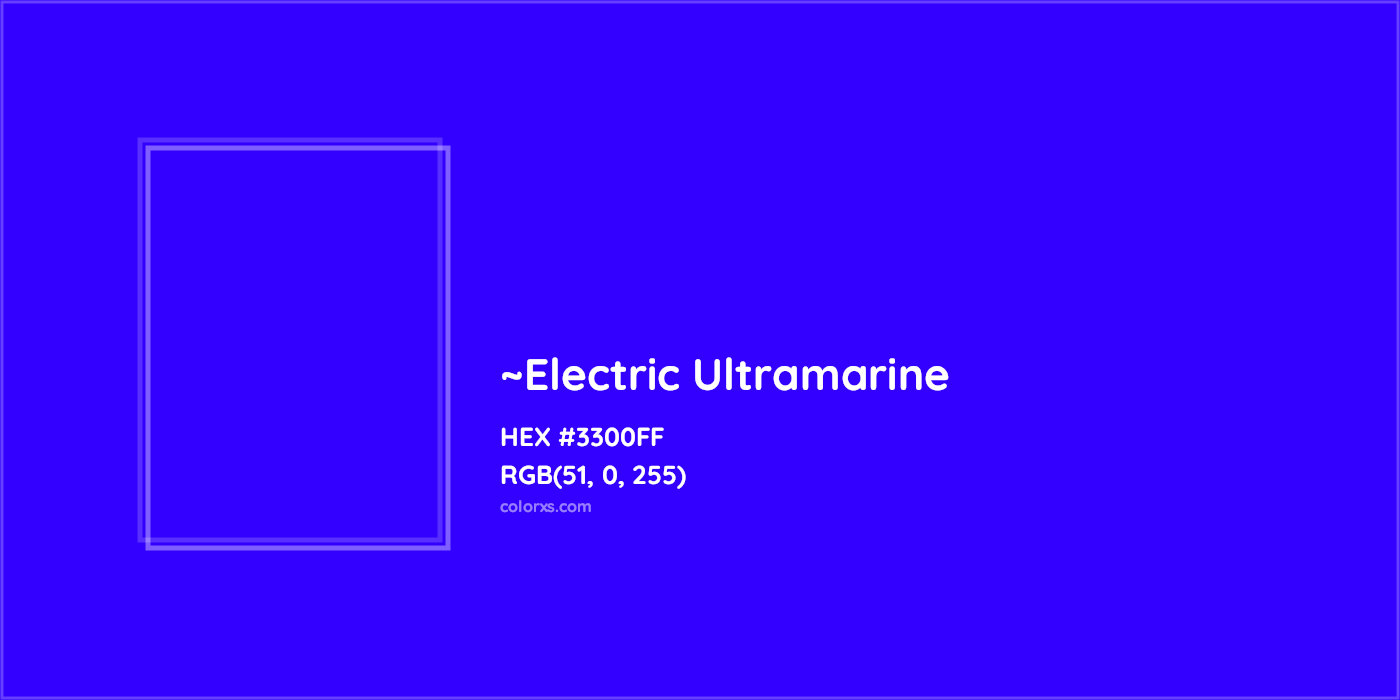 HEX #3300FF Color Name, Color Code, Palettes, Similar Paints, Images