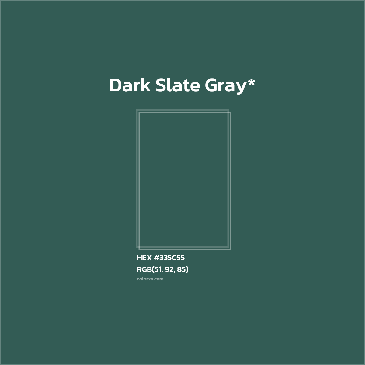 HEX #335C55 Color Name, Color Code, Palettes, Similar Paints, Images