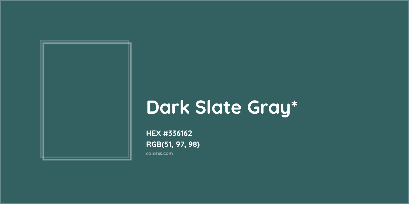 HEX #336162 Color Name, Color Code, Palettes, Similar Paints, Images