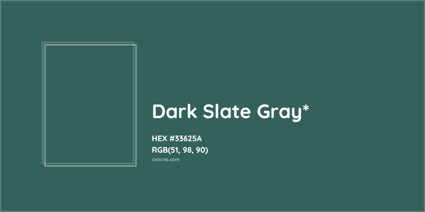 HEX #33625A Color Name, Color Code, Palettes, Similar Paints, Images