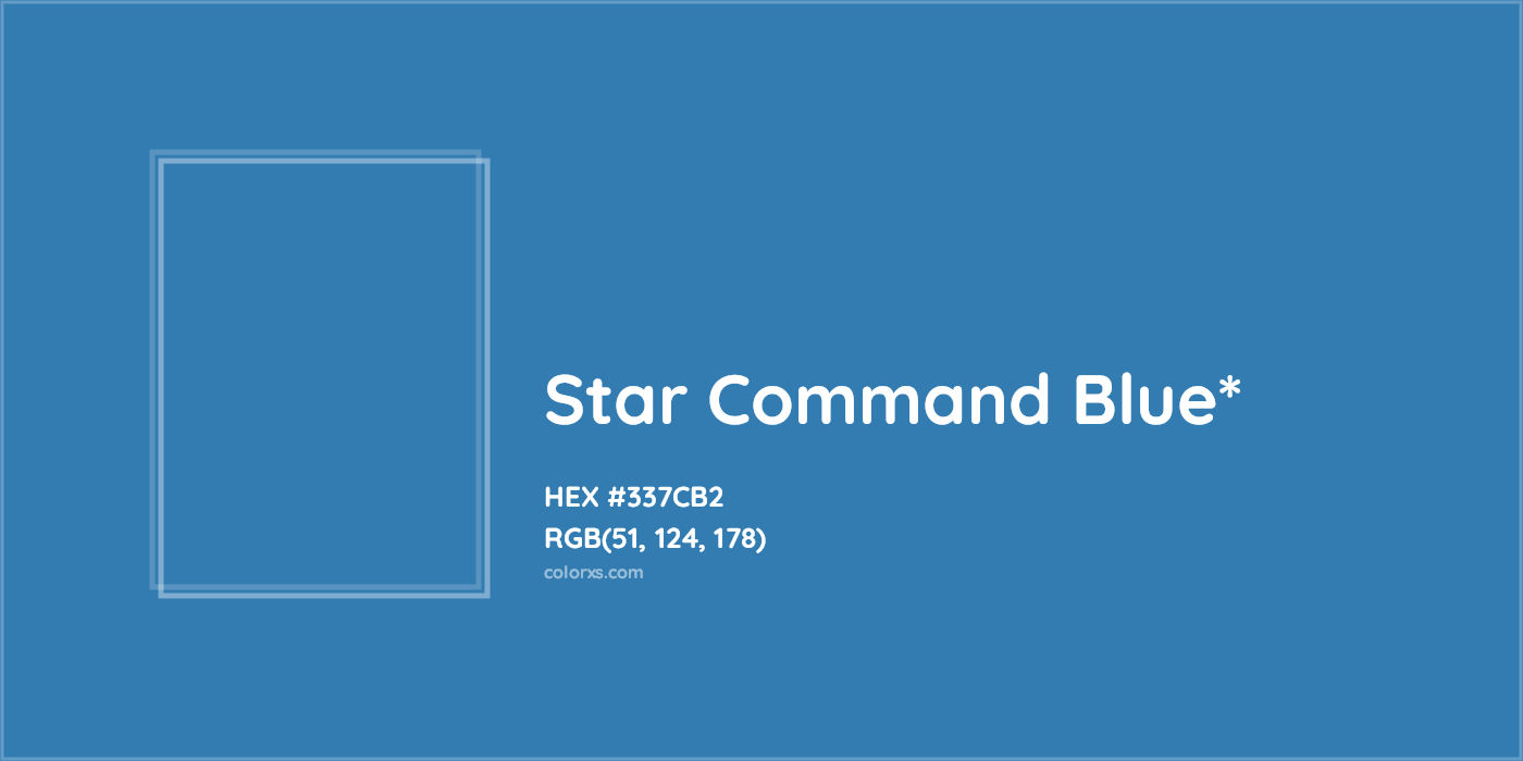 HEX #337CB2 Color Name, Color Code, Palettes, Similar Paints, Images