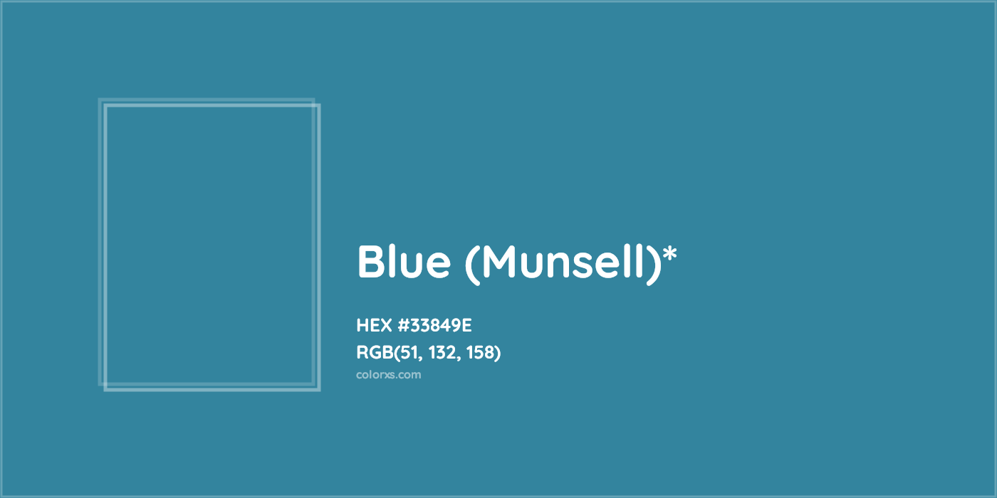 HEX #33849E Color Name, Color Code, Palettes, Similar Paints, Images