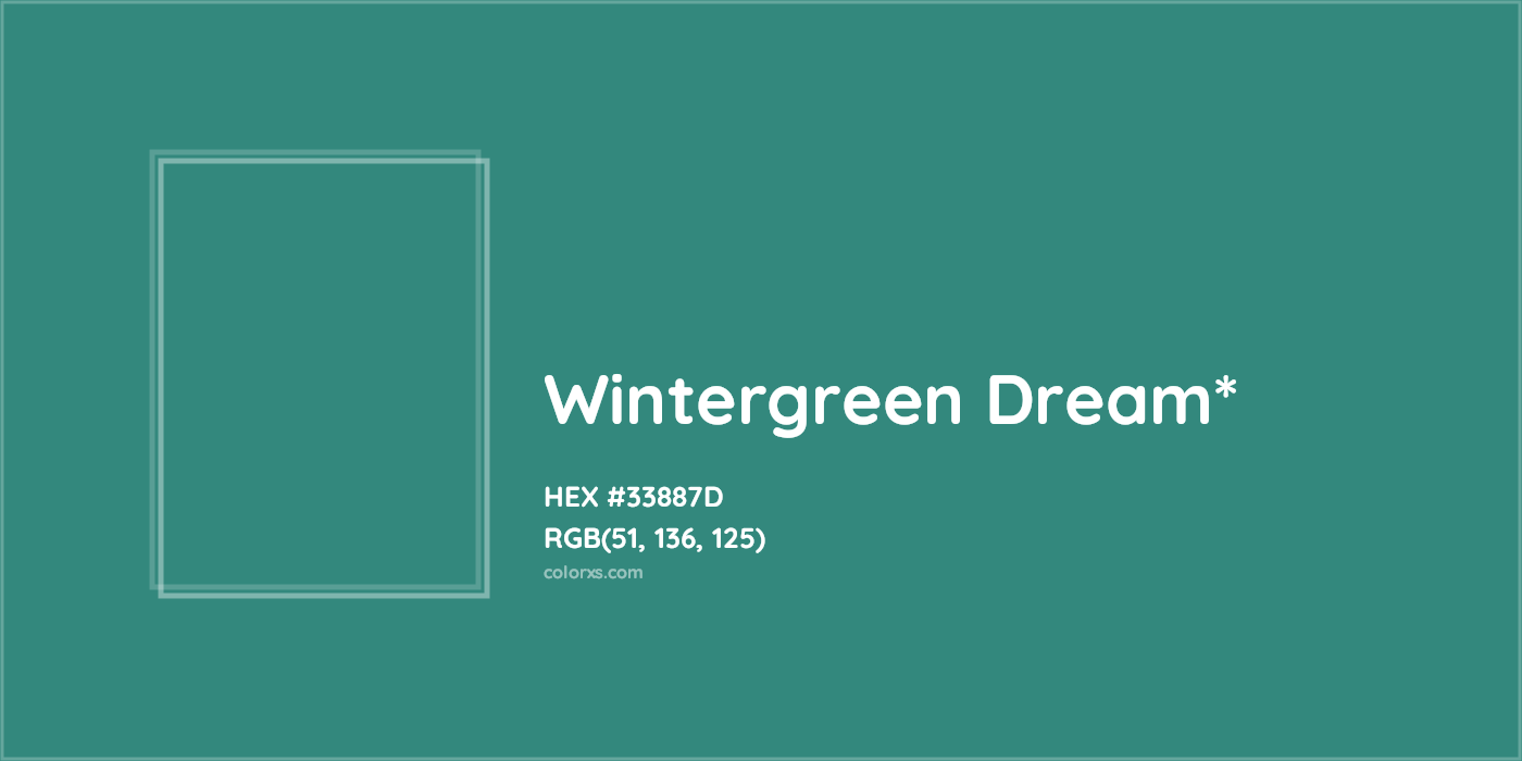 HEX #33887D Color Name, Color Code, Palettes, Similar Paints, Images