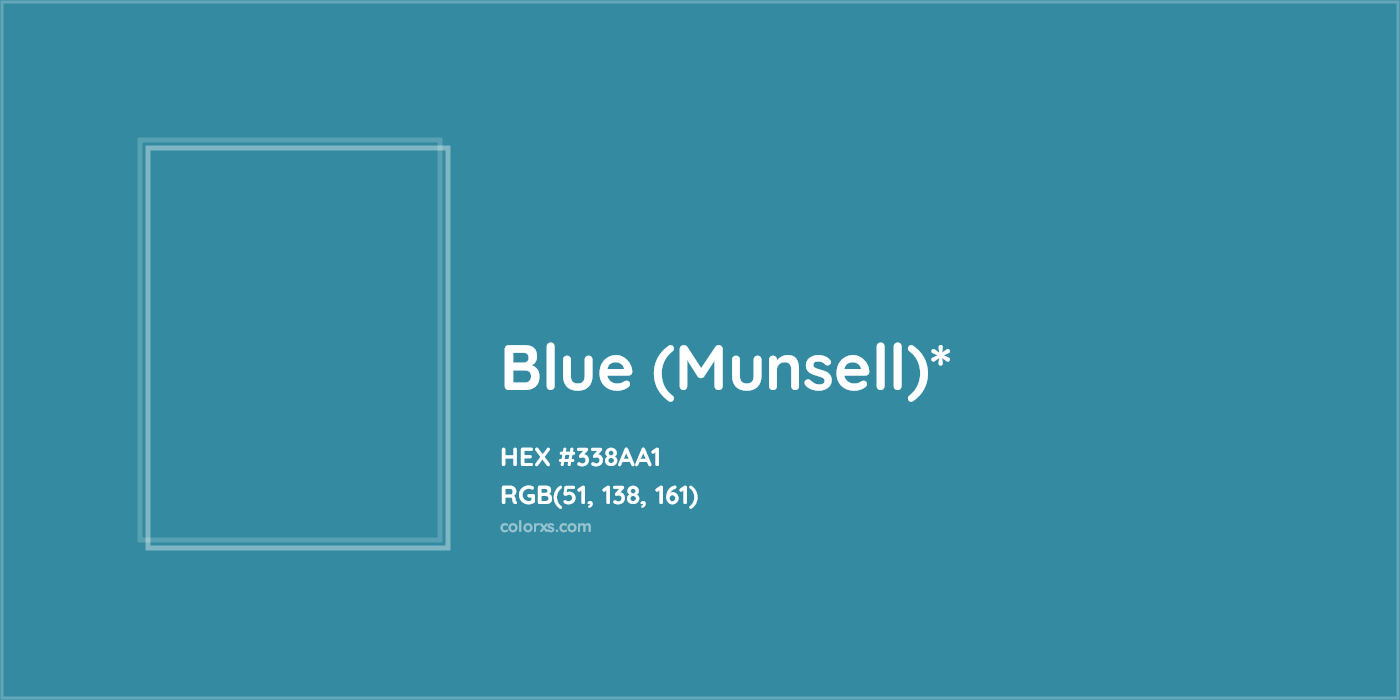 HEX #338AA1 Color Name, Color Code, Palettes, Similar Paints, Images