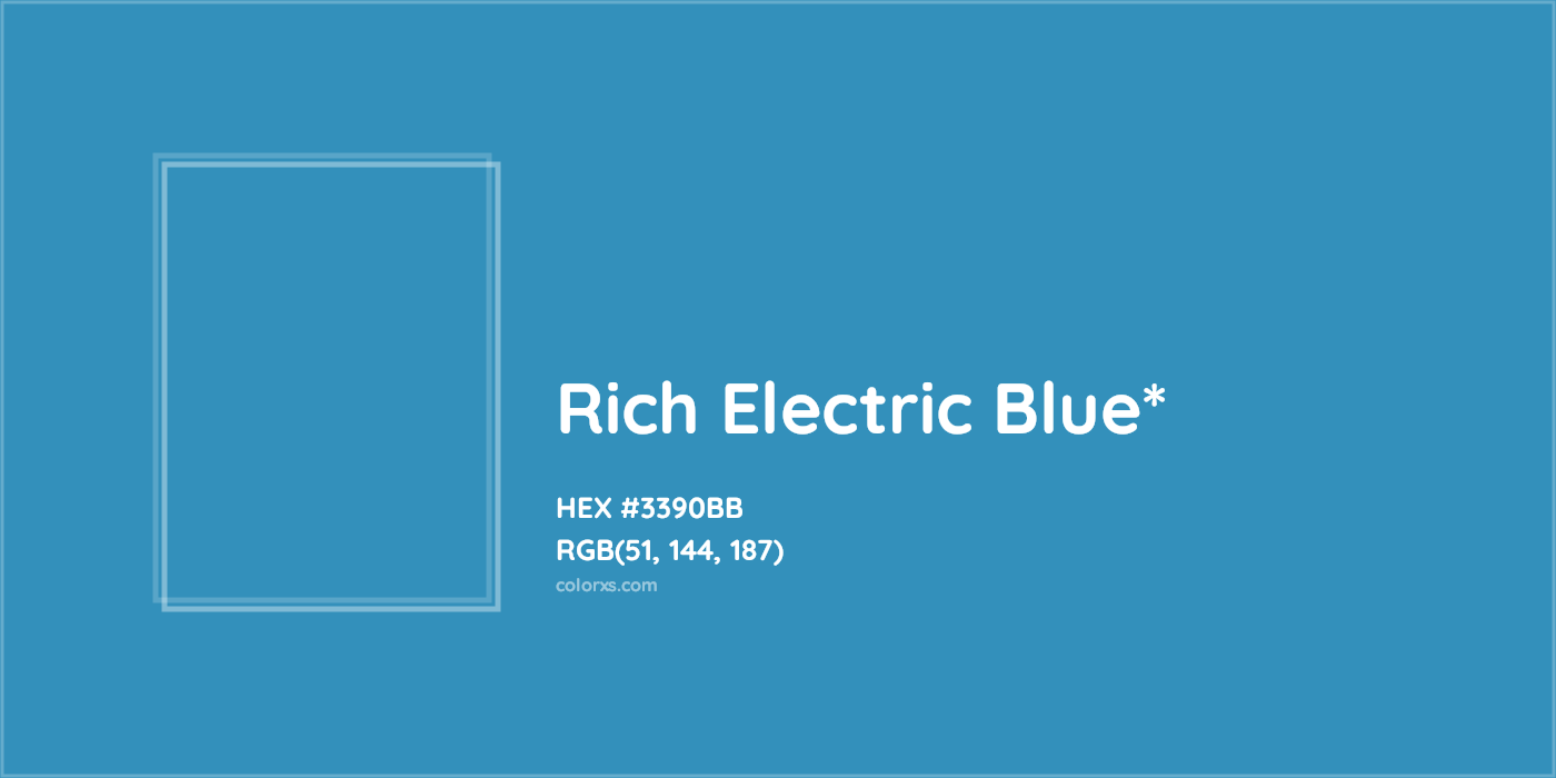 HEX #3390BB Color Name, Color Code, Palettes, Similar Paints, Images