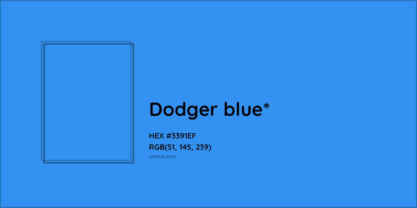 HEX #3391EF Color Name, Color Code, Palettes, Similar Paints, Images