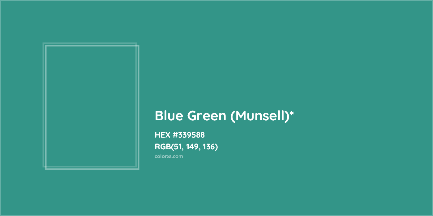 HEX #339588 Color Name, Color Code, Palettes, Similar Paints, Images