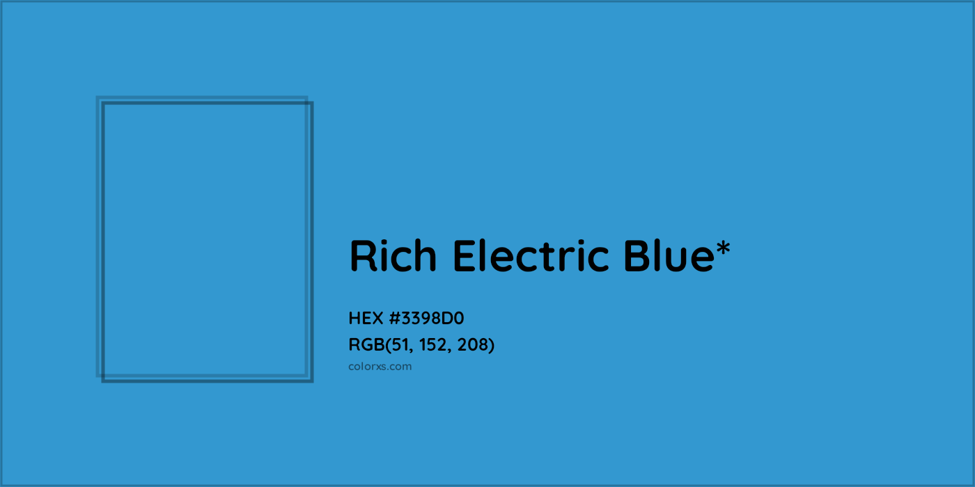 HEX #3398D0 Color Name, Color Code, Palettes, Similar Paints, Images