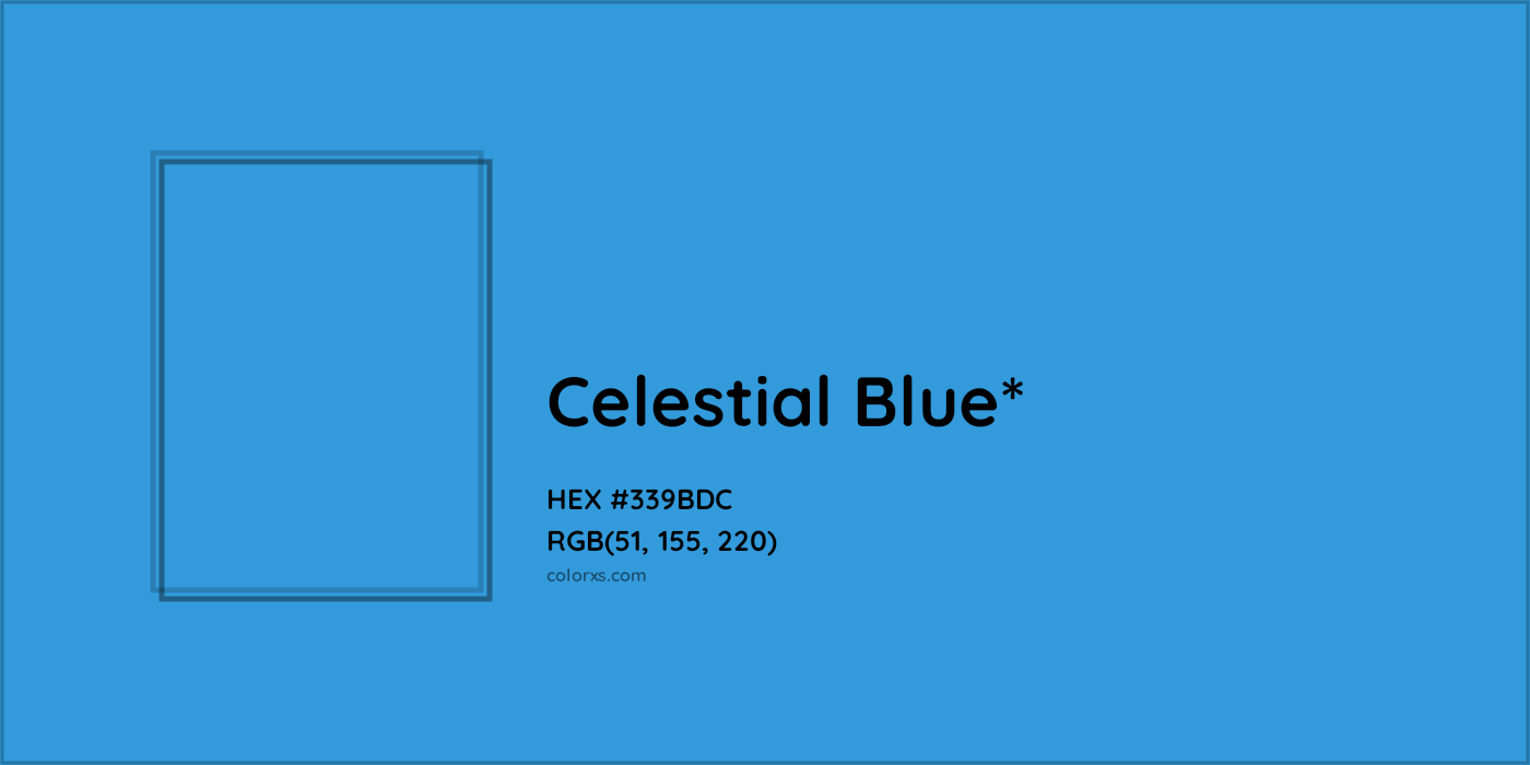 HEX #339BDC Color Name, Color Code, Palettes, Similar Paints, Images
