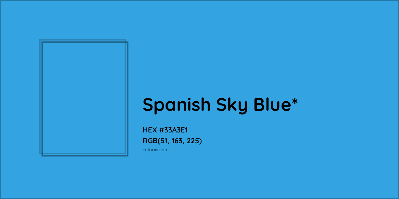HEX #33A3E1 Color Name, Color Code, Palettes, Similar Paints, Images