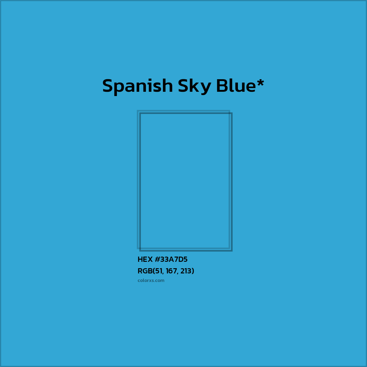 HEX #33A7D5 Color Name, Color Code, Palettes, Similar Paints, Images