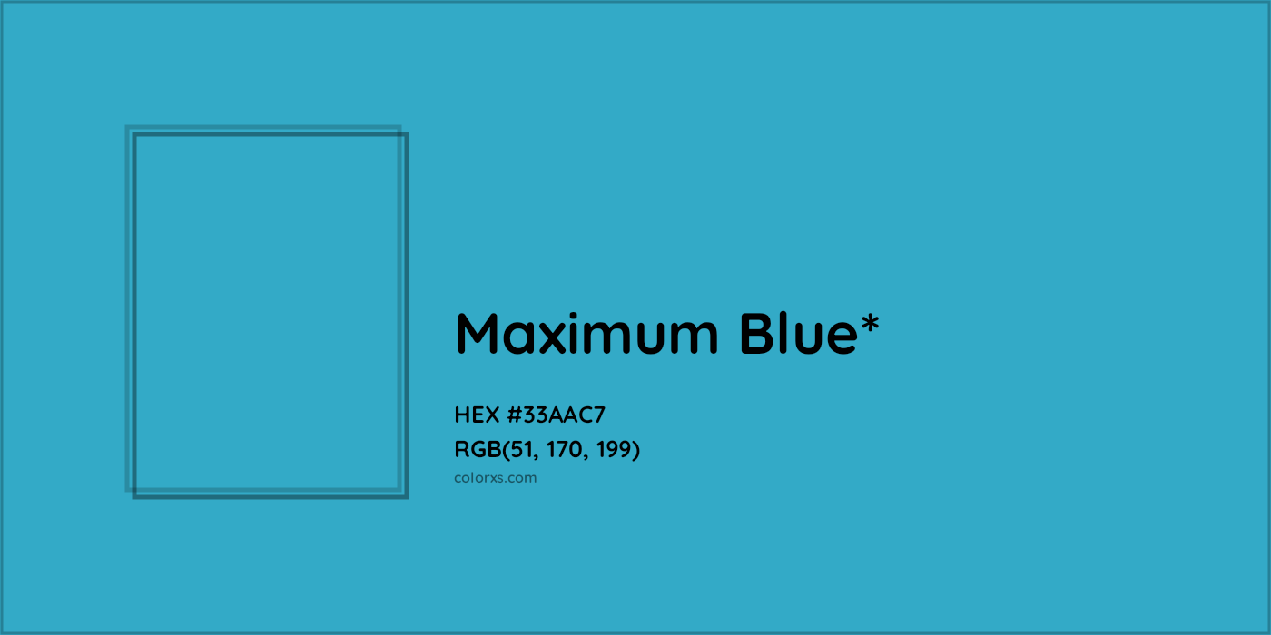 HEX #33AAC7 Color Name, Color Code, Palettes, Similar Paints, Images