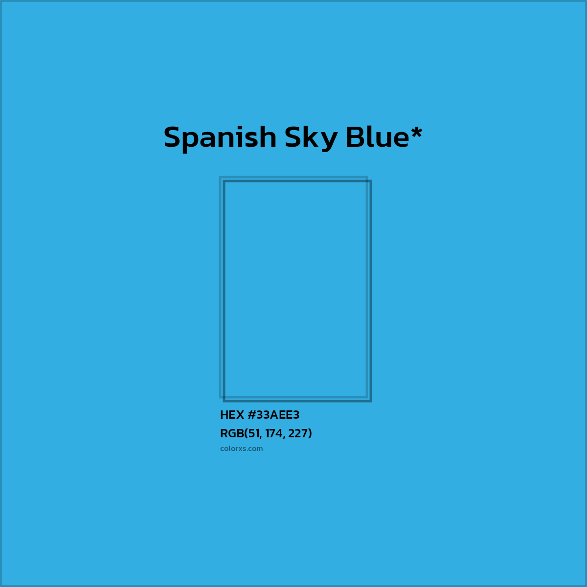 HEX #33AEE3 Color Name, Color Code, Palettes, Similar Paints, Images