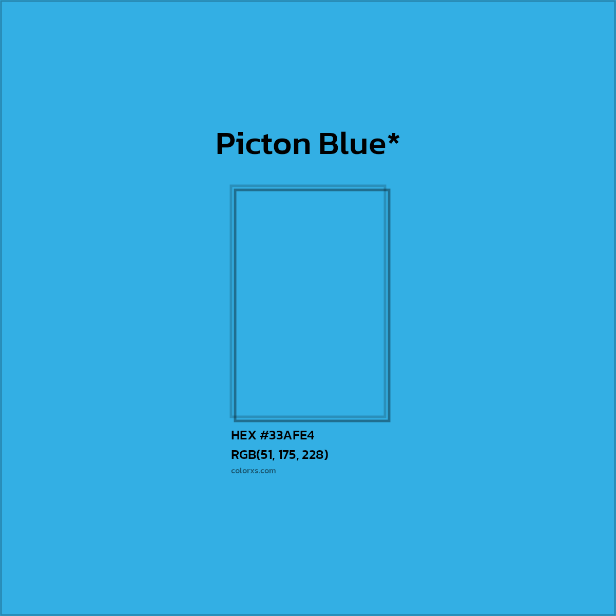 HEX #33AFE4 Color Name, Color Code, Palettes, Similar Paints, Images