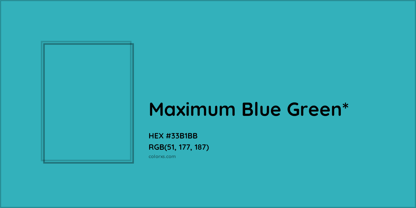 HEX #33B1BB Color Name, Color Code, Palettes, Similar Paints, Images