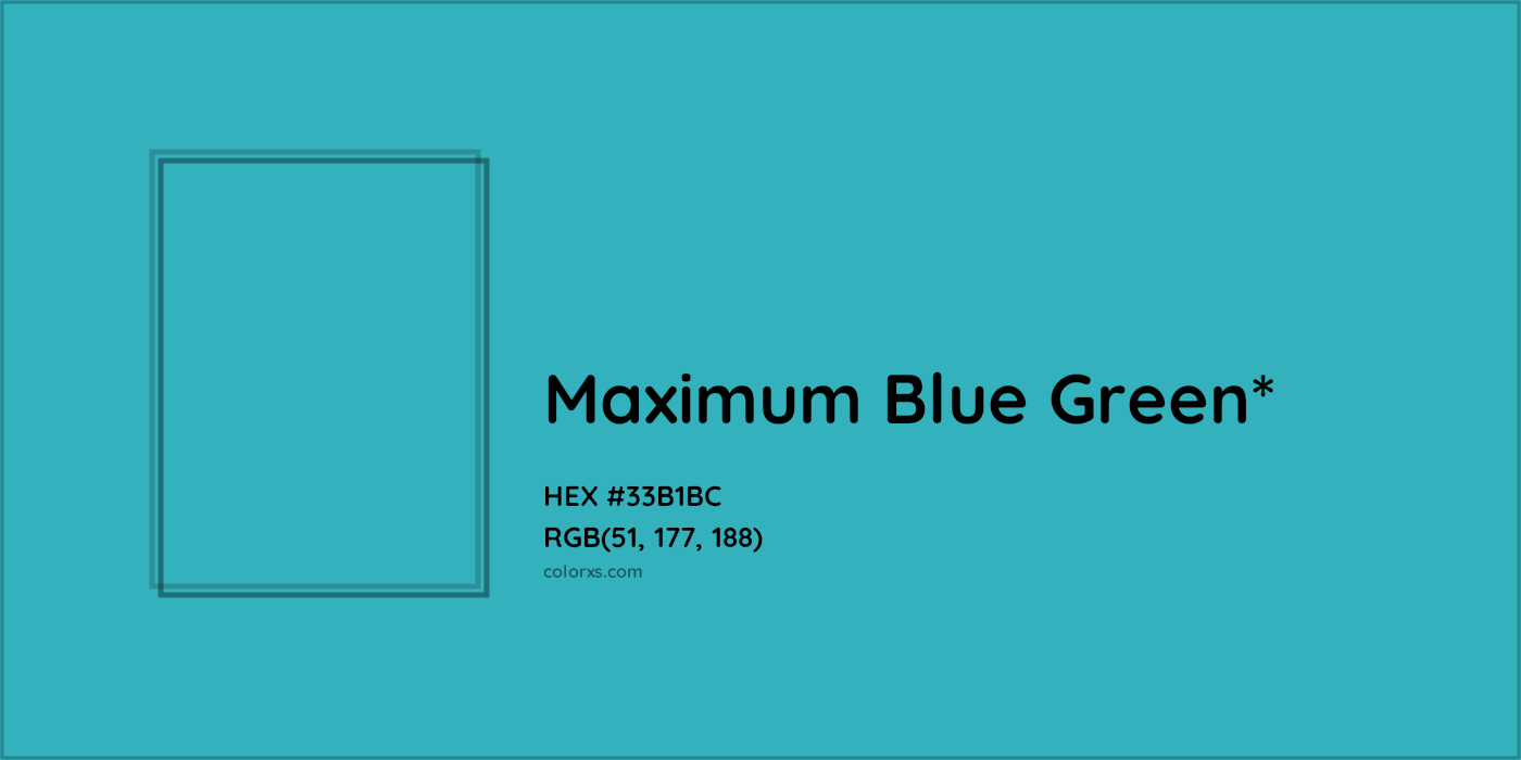 HEX #33B1BC Color Name, Color Code, Palettes, Similar Paints, Images