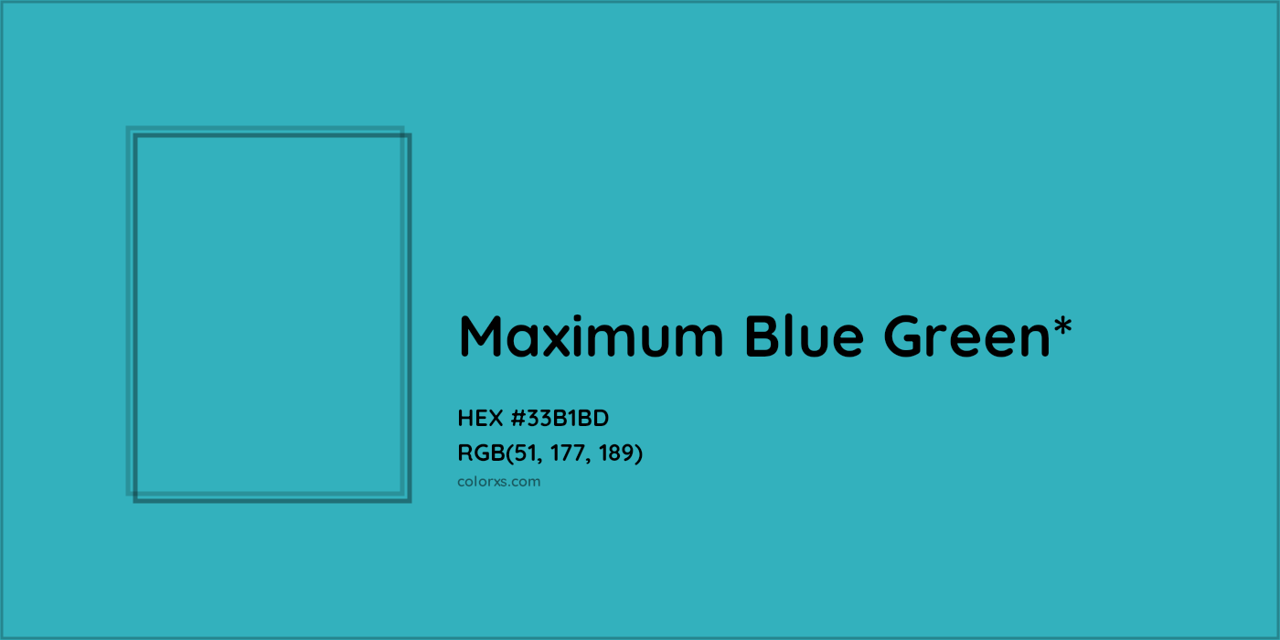 HEX #33B1BD Color Name, Color Code, Palettes, Similar Paints, Images