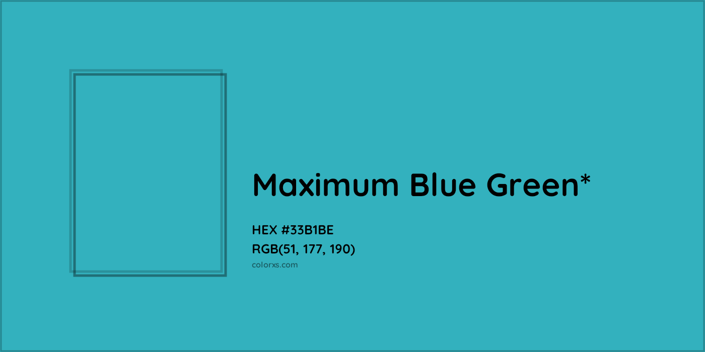HEX #33B1BE Color Name, Color Code, Palettes, Similar Paints, Images