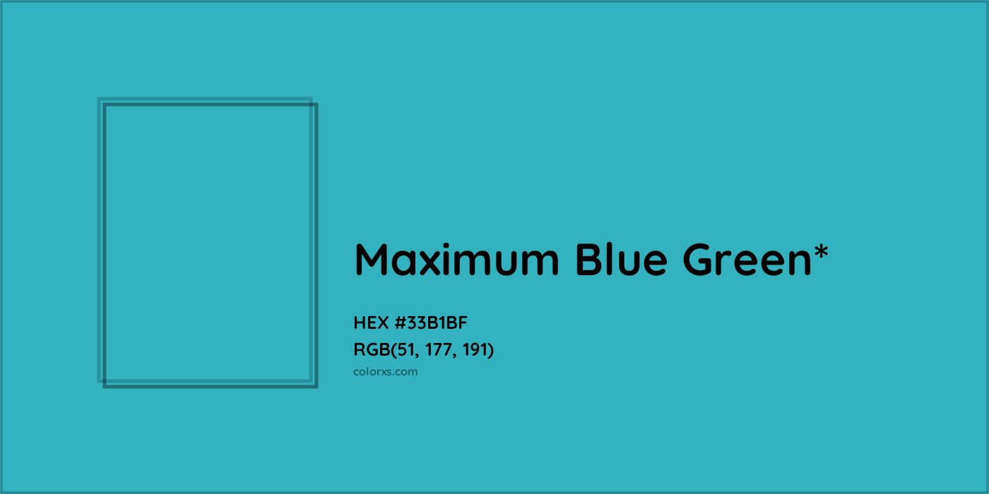 HEX #33B1BF Color Name, Color Code, Palettes, Similar Paints, Images