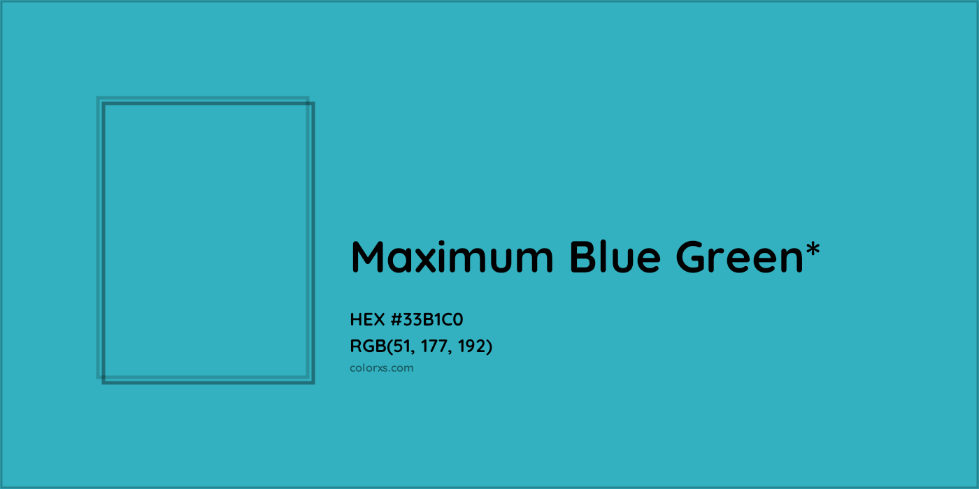 HEX #33B1C0 Color Name, Color Code, Palettes, Similar Paints, Images