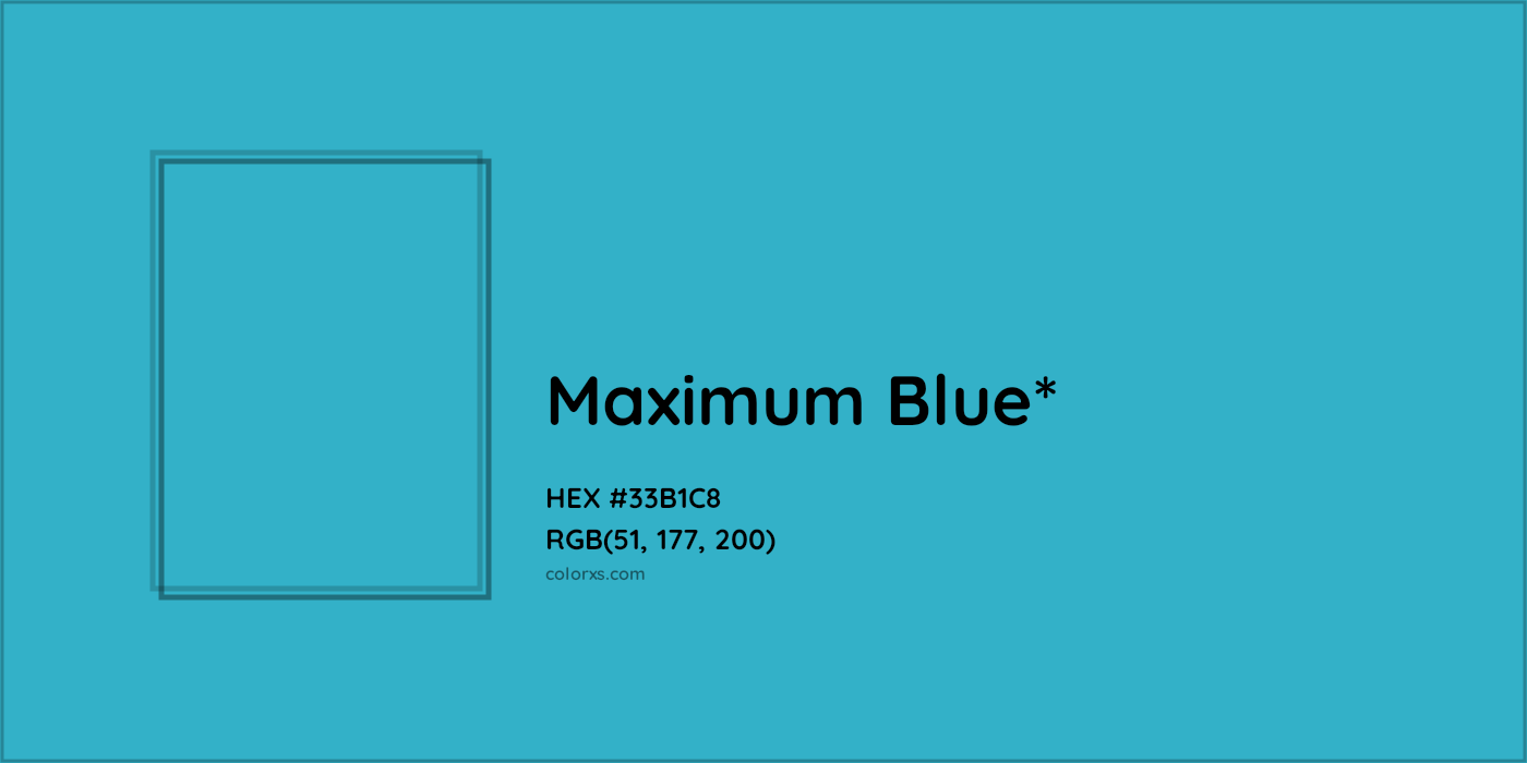 HEX #33B1C8 Color Name, Color Code, Palettes, Similar Paints, Images