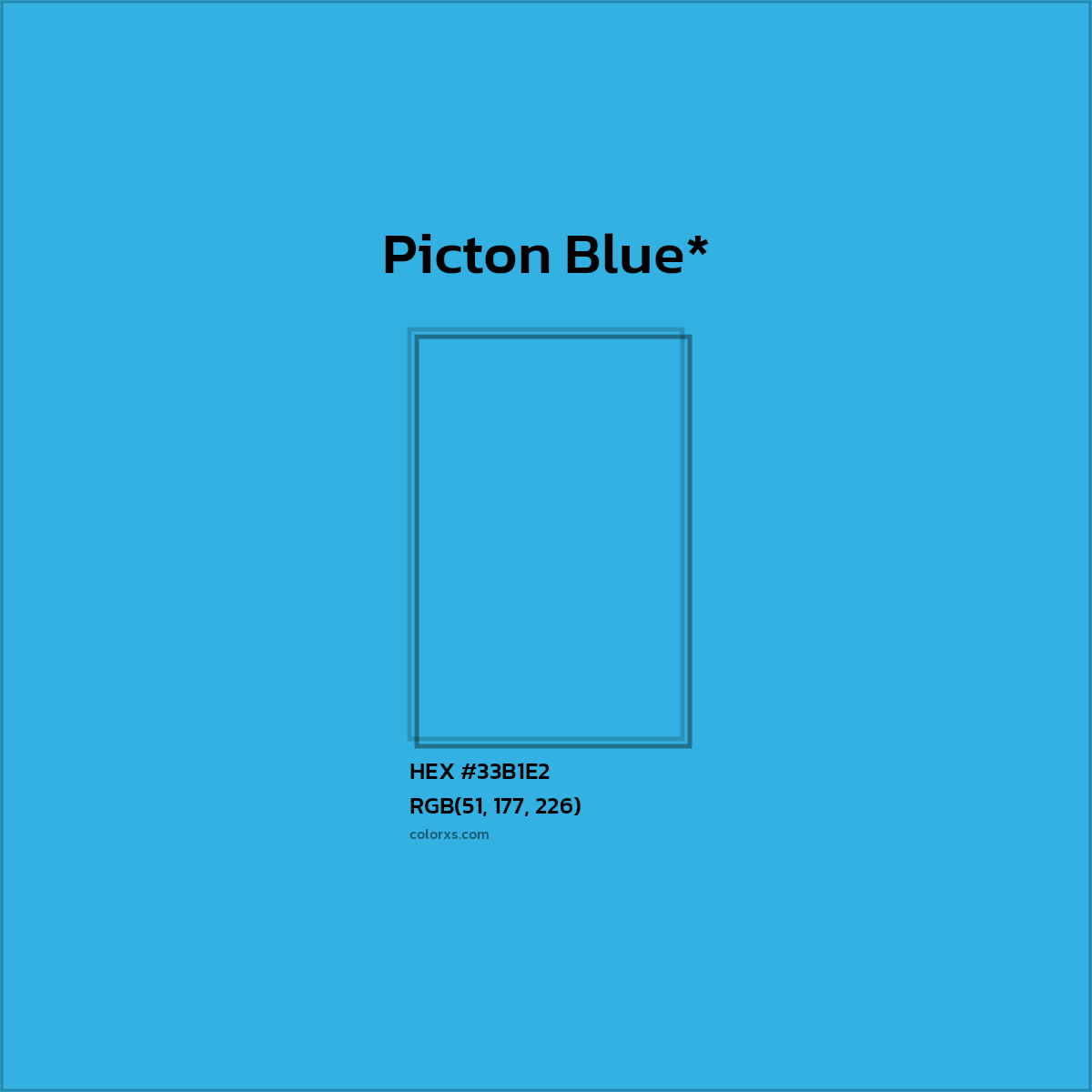 HEX #33B1E2 Color Name, Color Code, Palettes, Similar Paints, Images