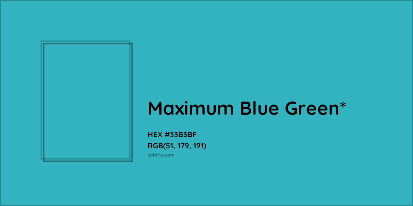 HEX #33B3BF Color Name, Color Code, Palettes, Similar Paints, Images