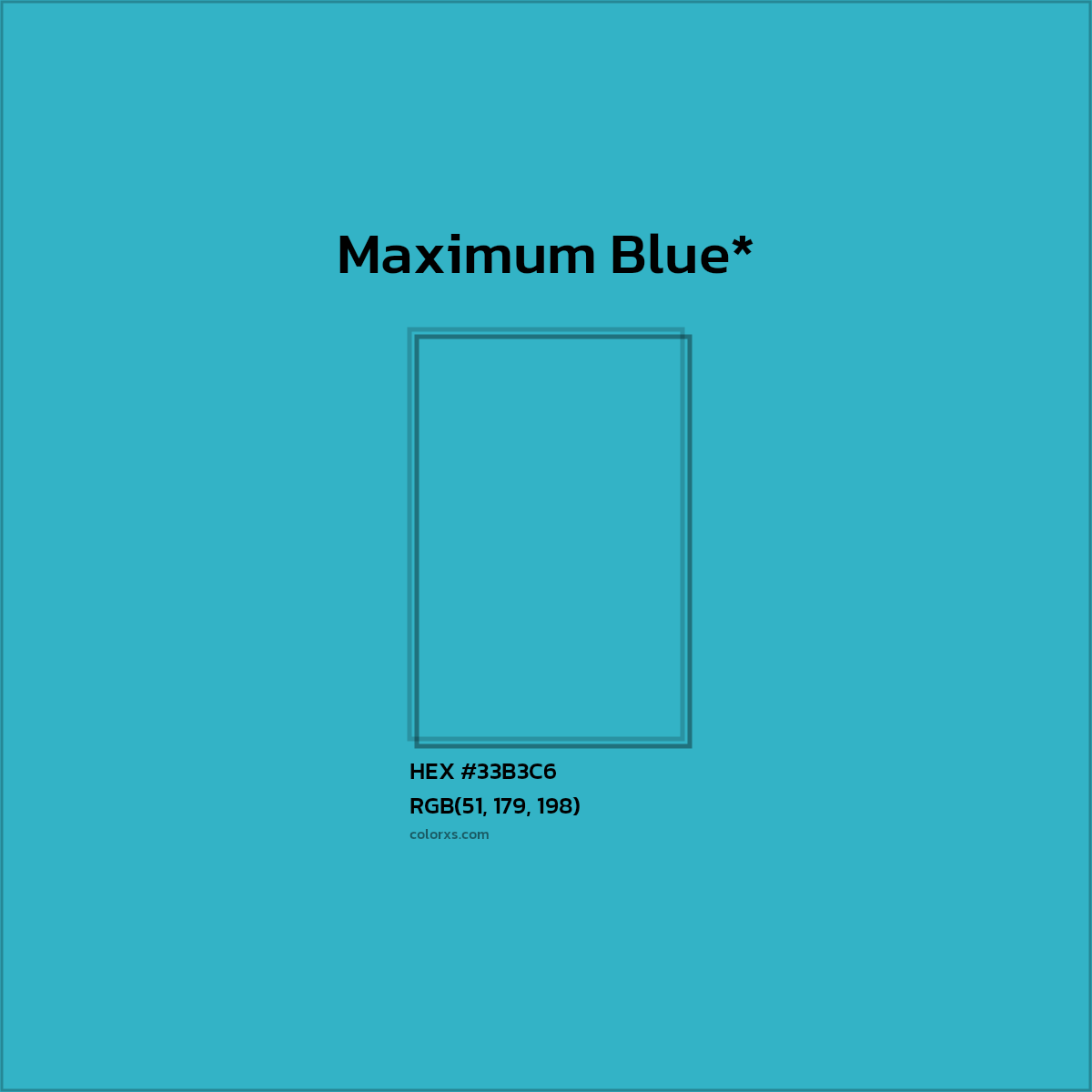 HEX #33B3C6 Color Name, Color Code, Palettes, Similar Paints, Images