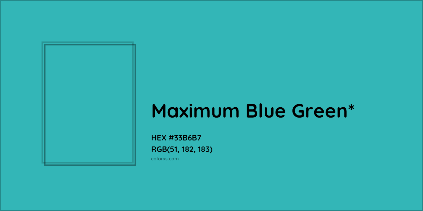 HEX #33B6B7 Color Name, Color Code, Palettes, Similar Paints, Images