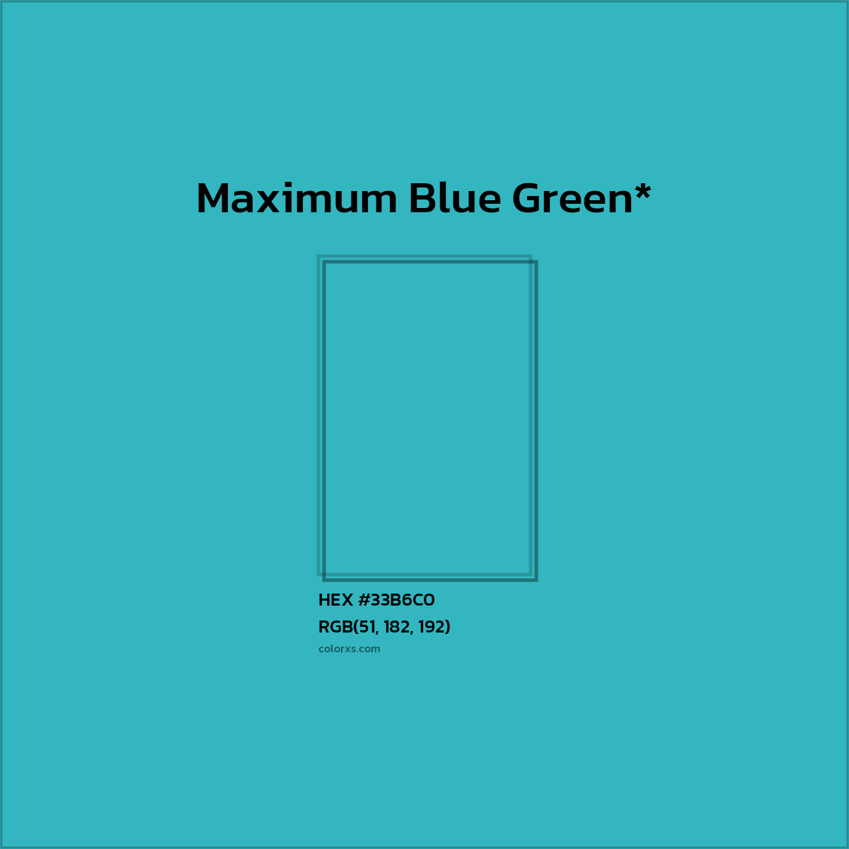 HEX #33B6C0 Color Name, Color Code, Palettes, Similar Paints, Images