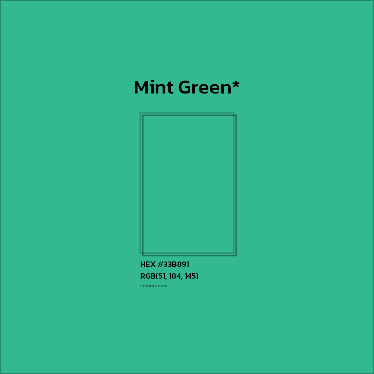 HEX #33B891 Color Name, Color Code, Palettes, Similar Paints, Images
