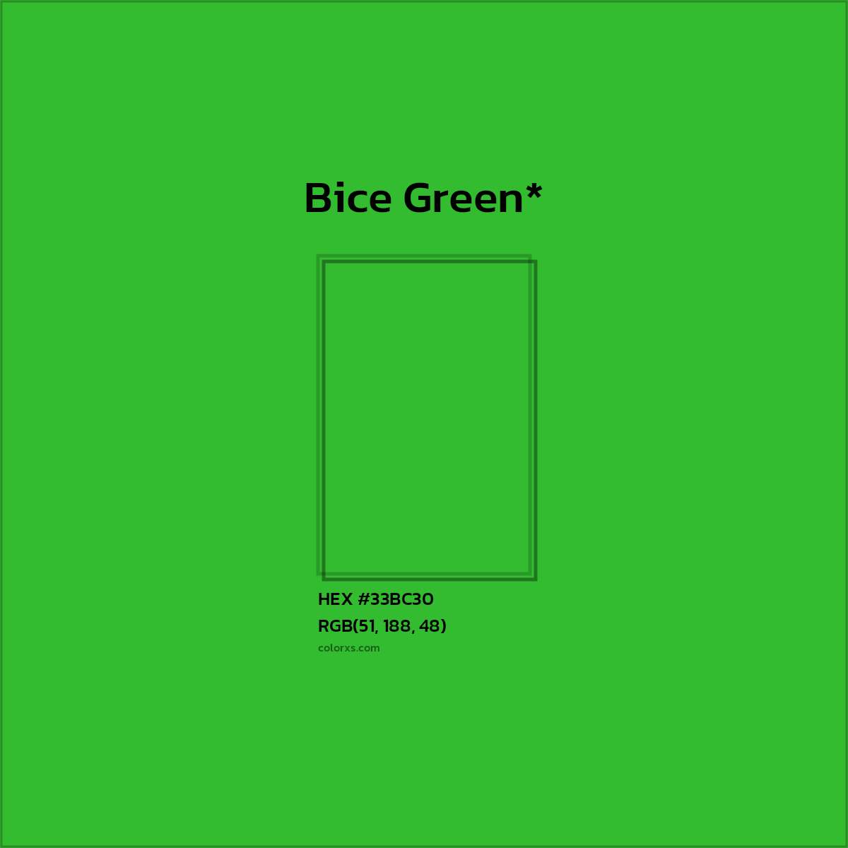 HEX #33BC30 Color Name, Color Code, Palettes, Similar Paints, Images