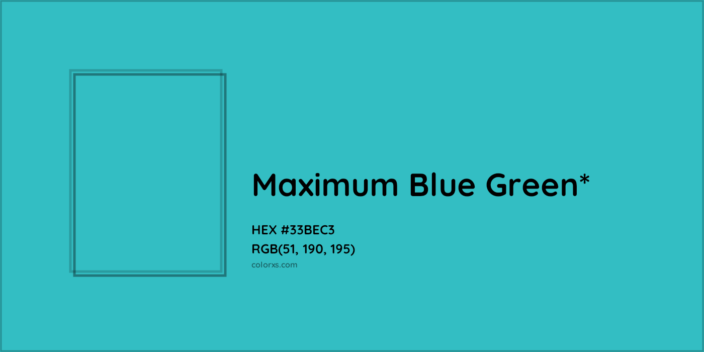 HEX #33BEC3 Color Name, Color Code, Palettes, Similar Paints, Images