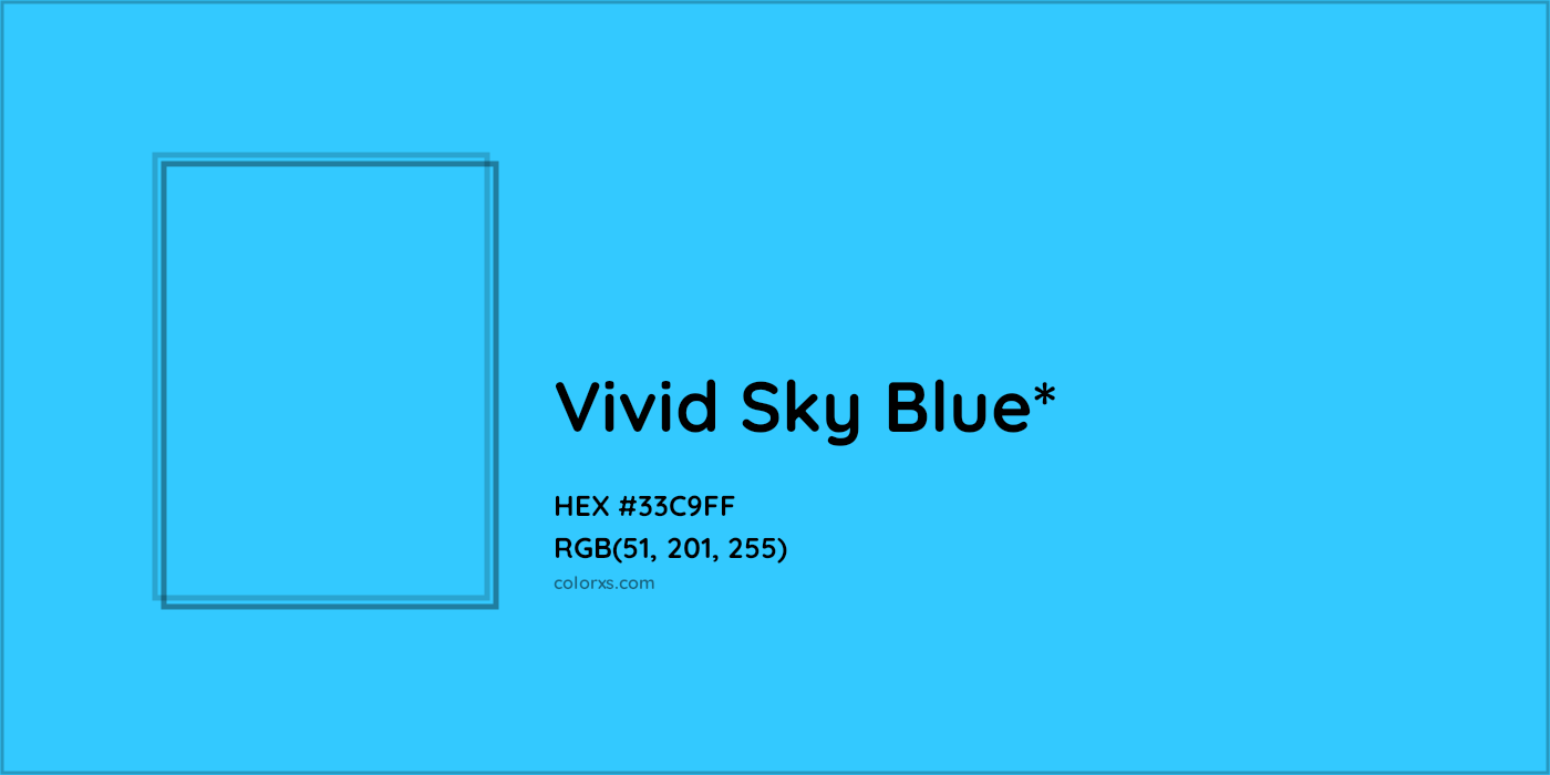 HEX #33C9FF Color Name, Color Code, Palettes, Similar Paints, Images