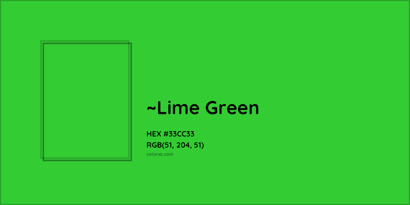 HEX #33CC33 Color Name, Color Code, Palettes, Similar Paints, Images
