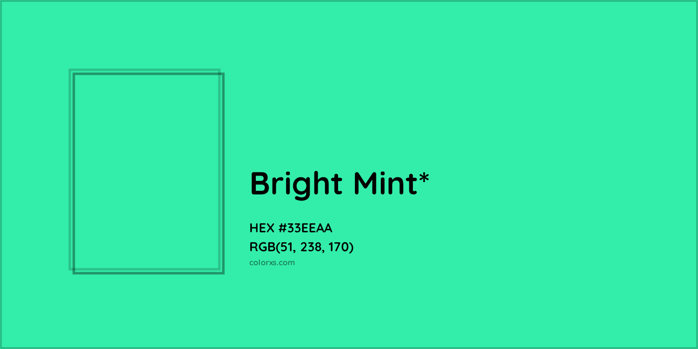HEX #33EEAA Color Name, Color Code, Palettes, Similar Paints, Images