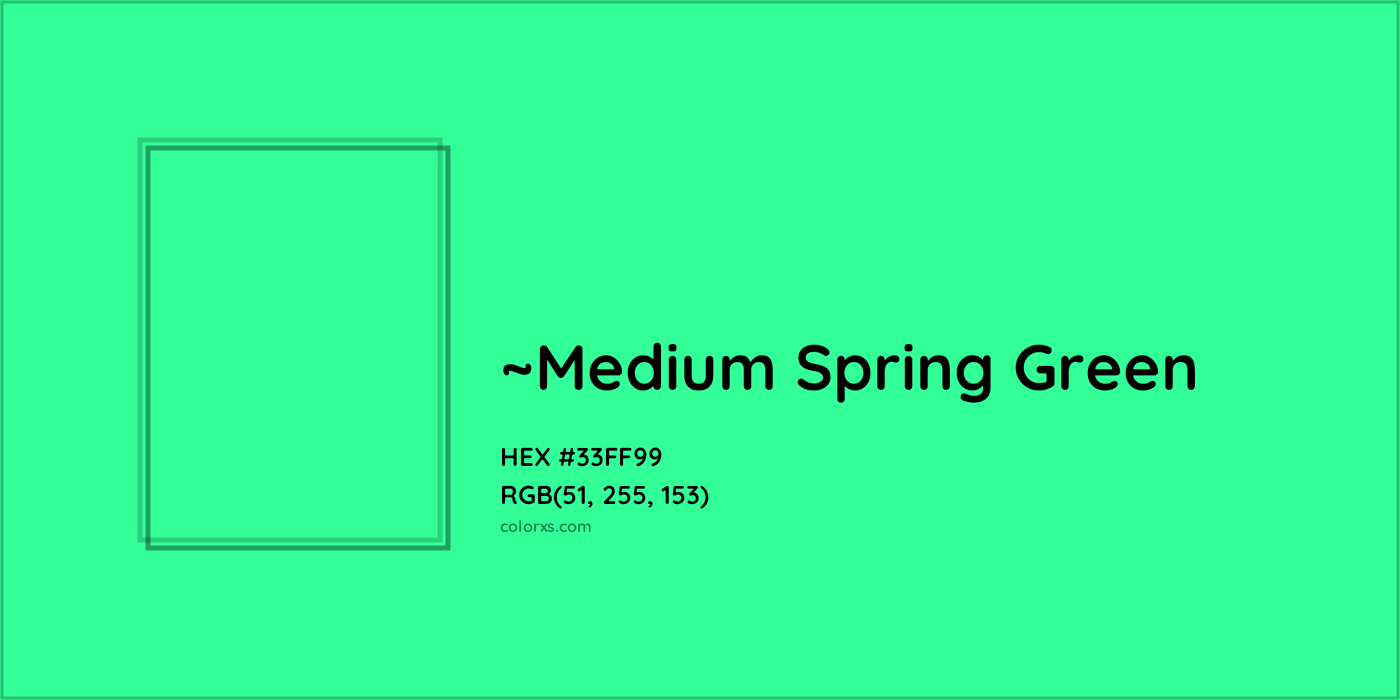 HEX #33FF99 Color Name, Color Code, Palettes, Similar Paints, Images