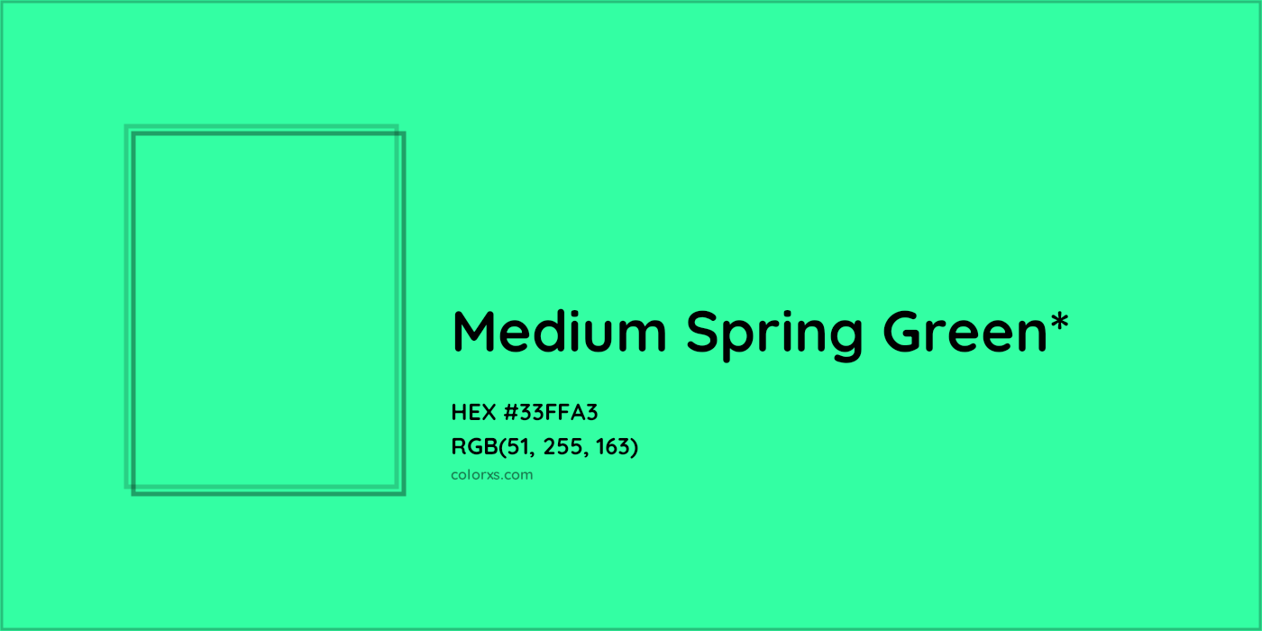 HEX #33FFA3 Color Name, Color Code, Palettes, Similar Paints, Images