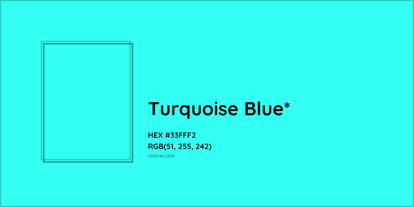 HEX #33FFF2 Color Name, Color Code, Palettes, Similar Paints, Images