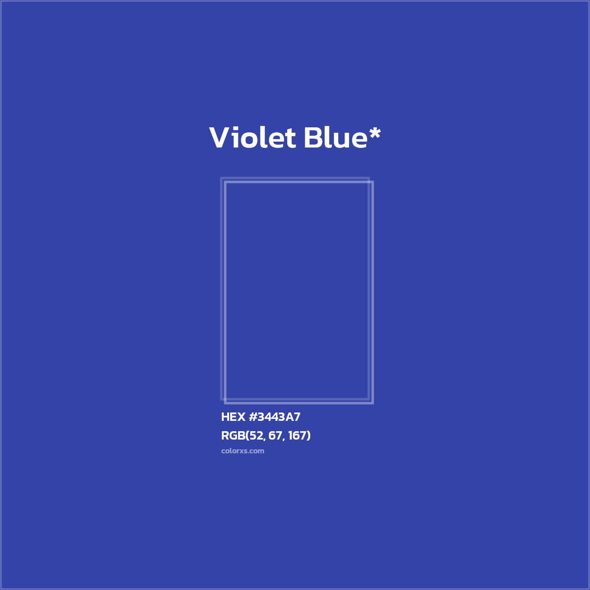HEX #3443A7 Color Name, Color Code, Palettes, Similar Paints, Images