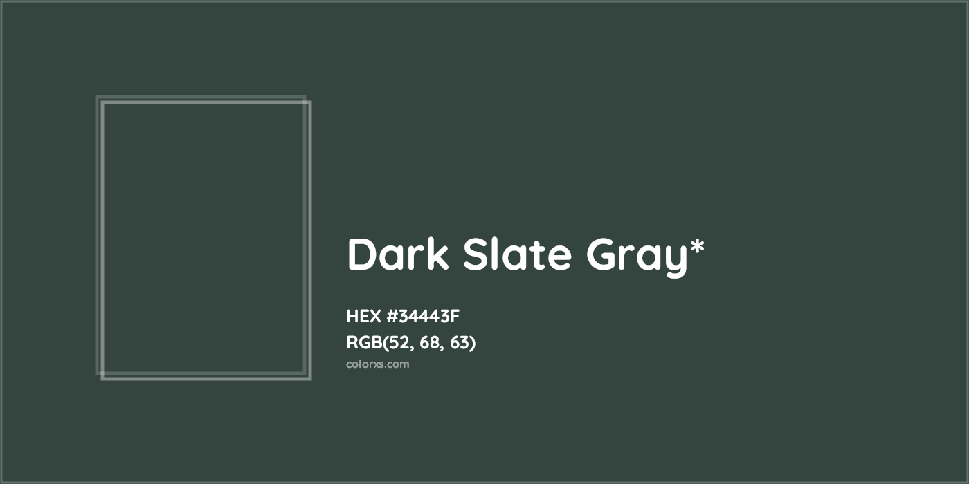 HEX #34443F Color Name, Color Code, Palettes, Similar Paints, Images