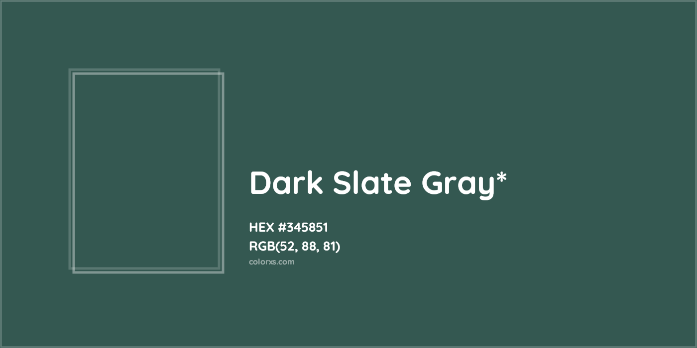 HEX #345851 Color Name, Color Code, Palettes, Similar Paints, Images