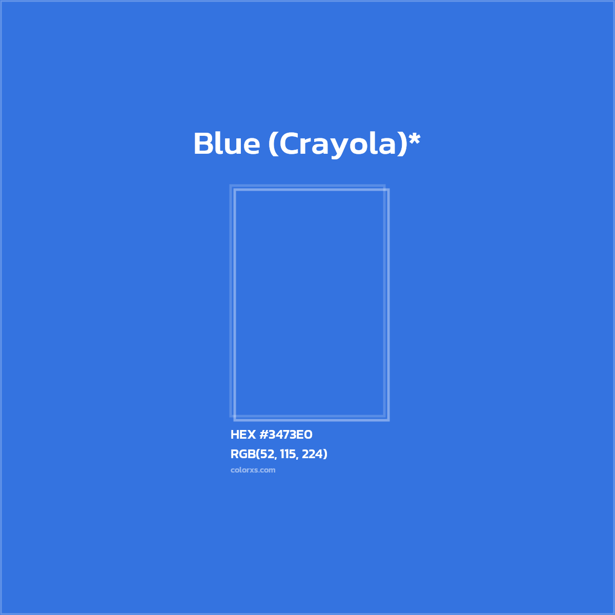 HEX #3473E0 Color Name, Color Code, Palettes, Similar Paints, Images